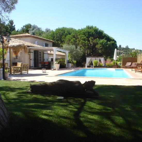 view of the villa from the statue