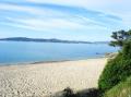 une des plages de Ste Maxime face à St Tropez