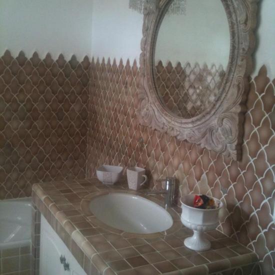 the bathroom of the romantic suite