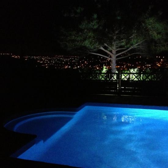 night view of the pool